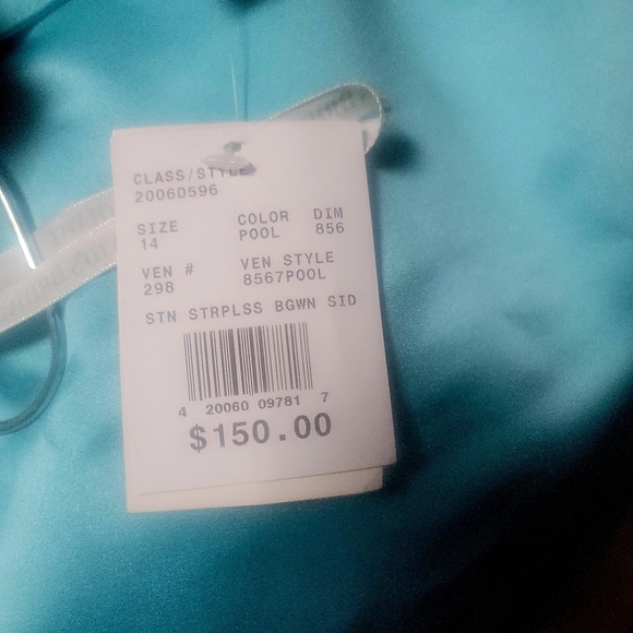 David's Bridal Gown Size 14 Color Pool - Picture 4 of 7